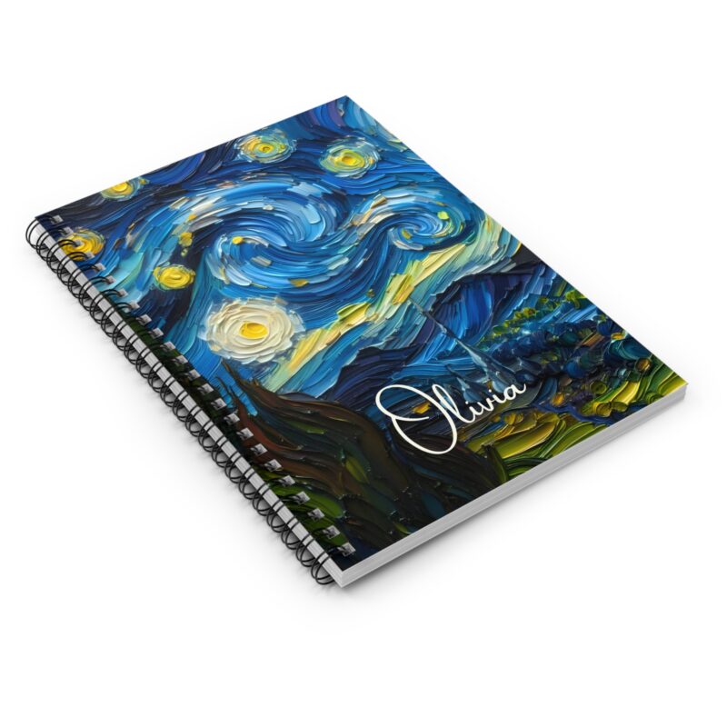 Impasto Night Personalized Spiral Notebook - Image 3