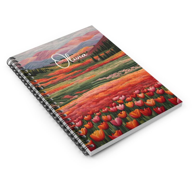 Tulip Fields Personalized Spiral Notebook - Image 3