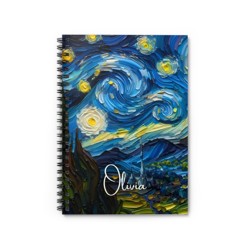 Impasto Night Personalized Spiral Notebook - Image 2
