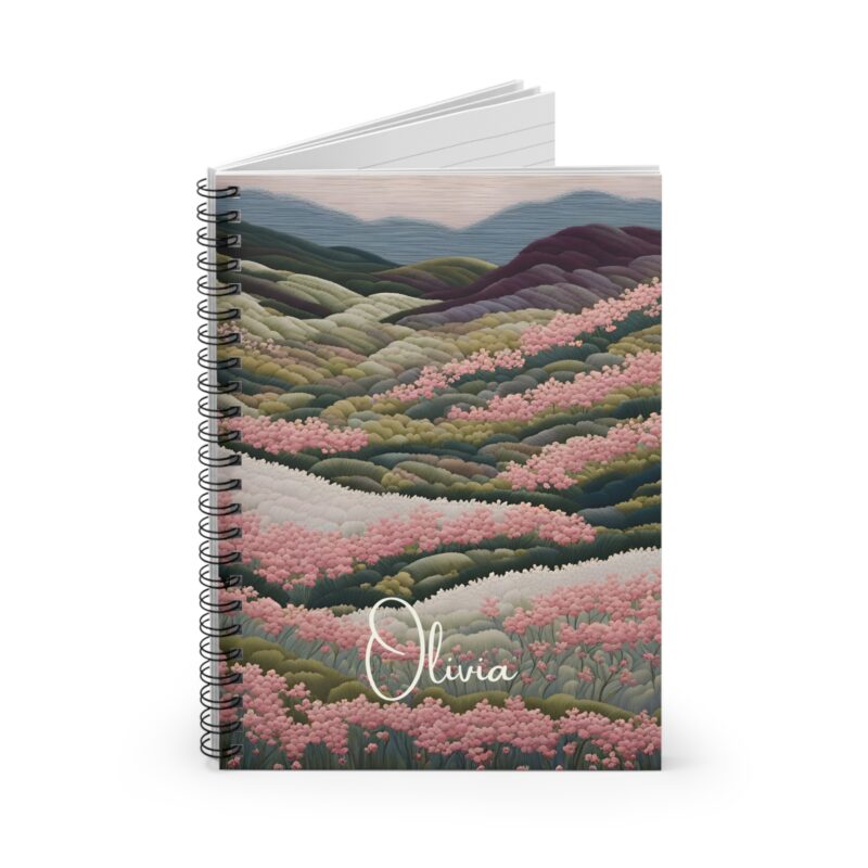 Petal Hills Personalized Spiral Notebook