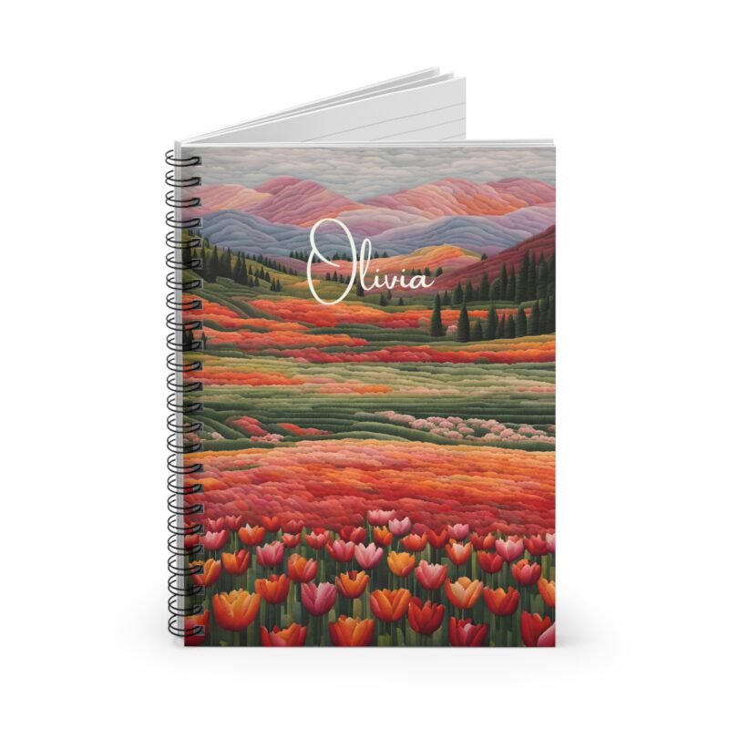 Tulip Fields Personalized Spiral Notebook