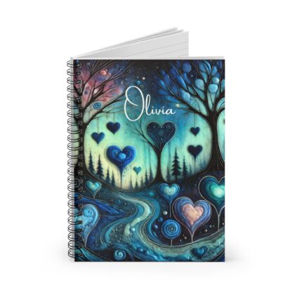 Mystic Hearts Personalized Spiral Notebook