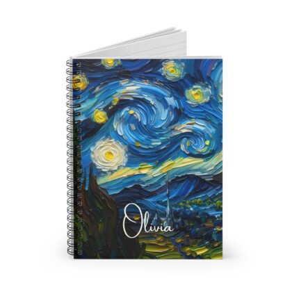 Impasto Night Personalized Spiral Notebook