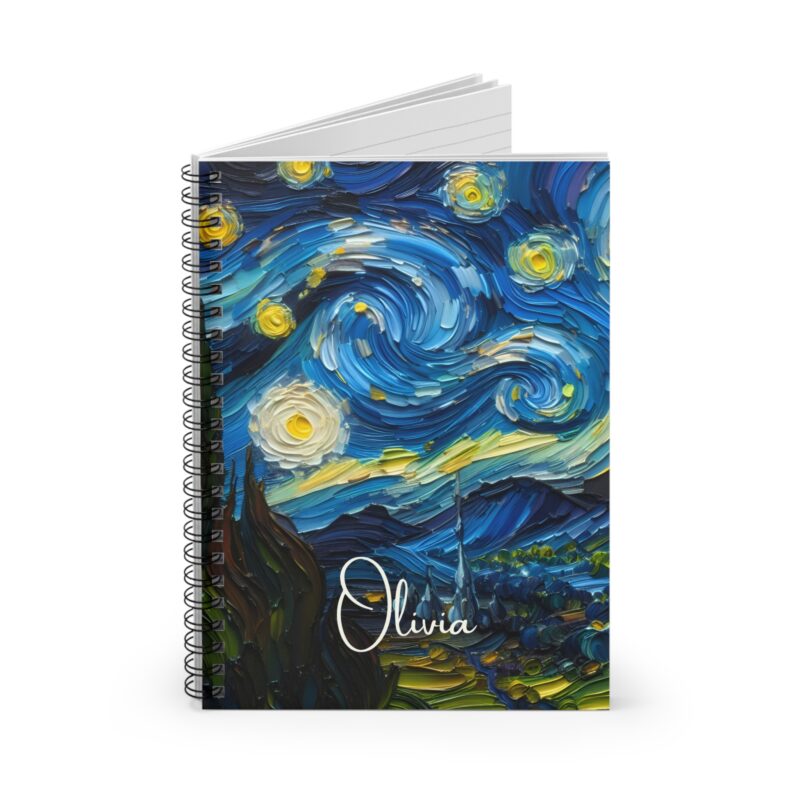 Impasto Night Personalized Spiral Notebook