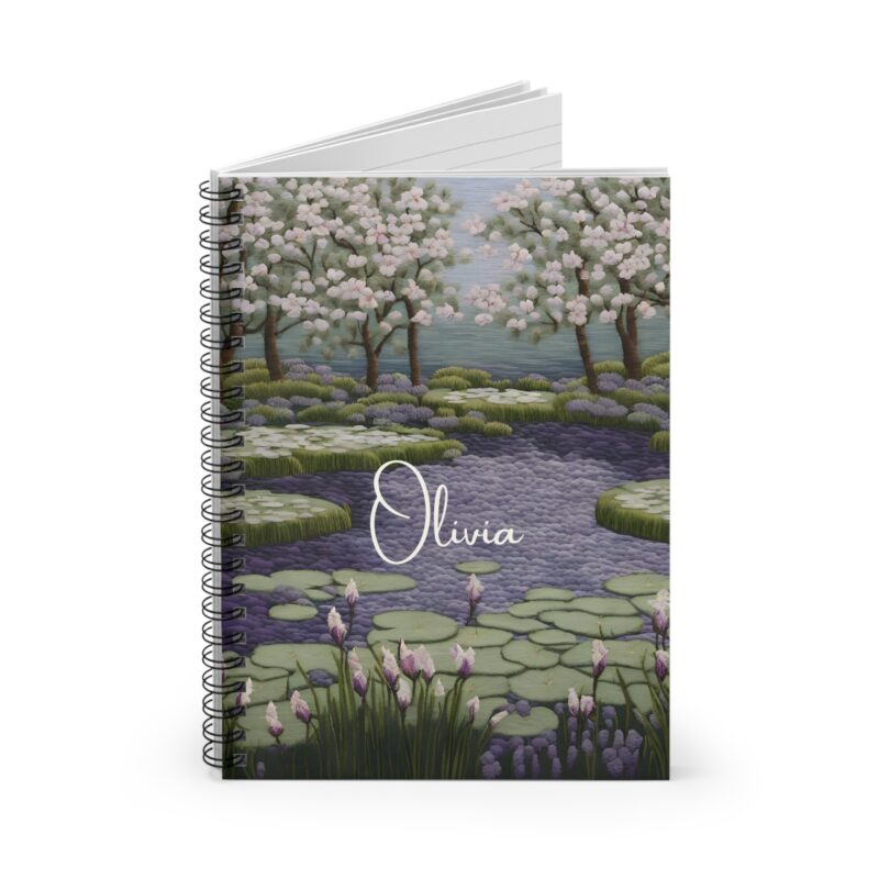 Water Garden Personalized Spiral Notebook