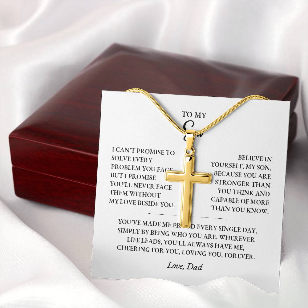 Personalized Cross Necklace Gift for Son from Dad | Custom Engraving - Image 12