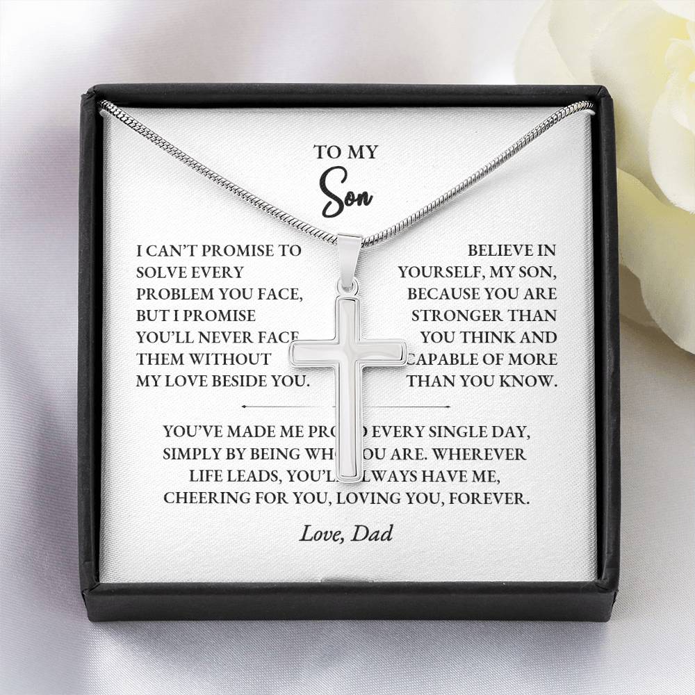 Personalized Cross Necklace Gift for Son from Dad | Custom Engraving - Image 5