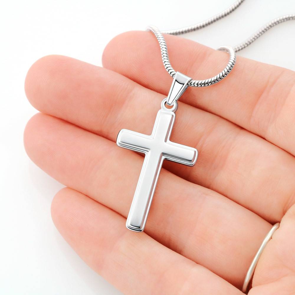 Personalized Cross Necklace Gift for Boyfriend With Custom Back Engraving - Image 10