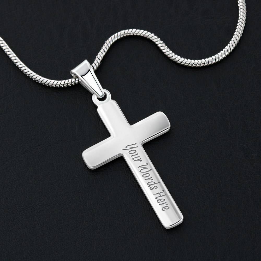 Personalized Cross Necklace Gift for Boyfriend With Custom Back Engraving - Image 8