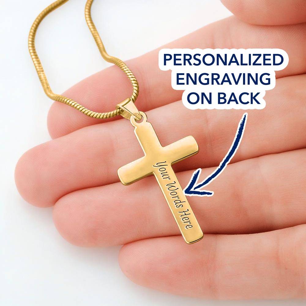 Personalized Cross Necklace Gift for Son from Dad | Custom Engraving - Image 9
