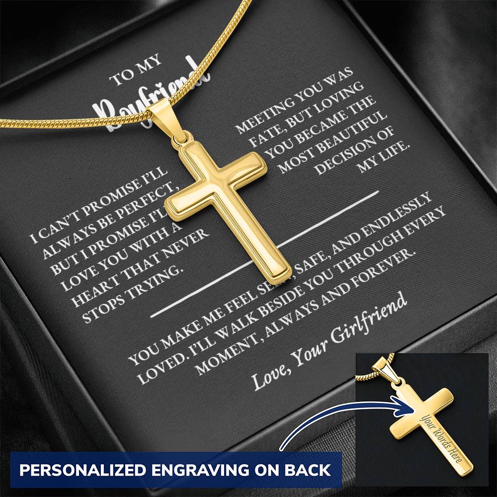 Personalized Cross Necklace Gift for Boyfriend With Custom Back Engraving - Image 14
