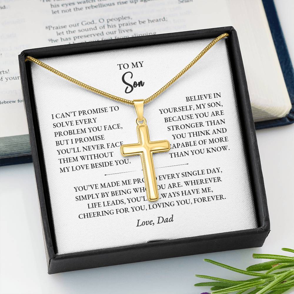 Personalized Cross Necklace Gift for Son from Dad | Custom Engraving - Image 10