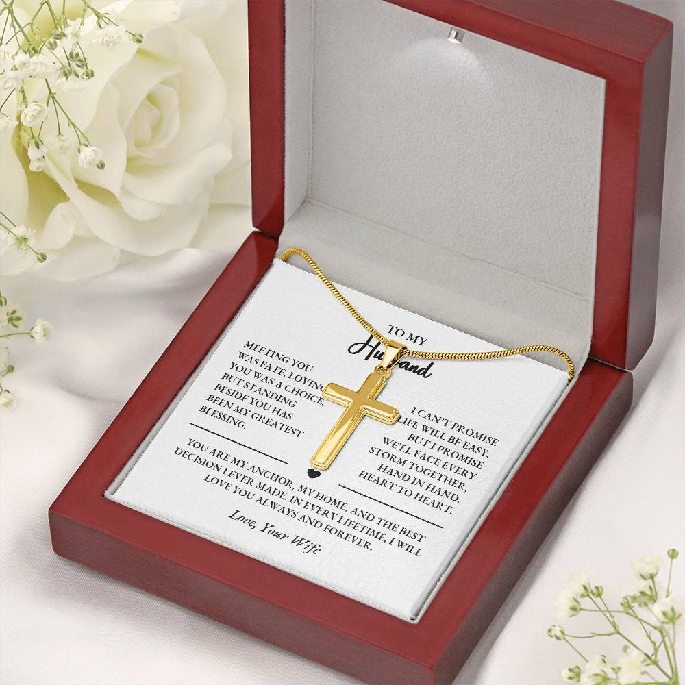 Personalized Cross Necklace Gift for Husband – Custom Engraved Message - Image 18