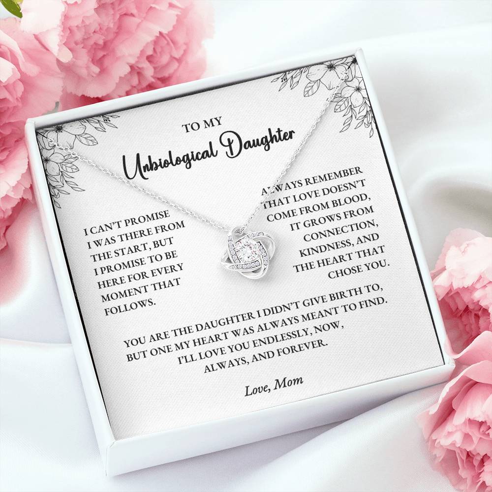 To My Unbiological Daughter – Love Knot Necklace Gift from Mom - Image 8