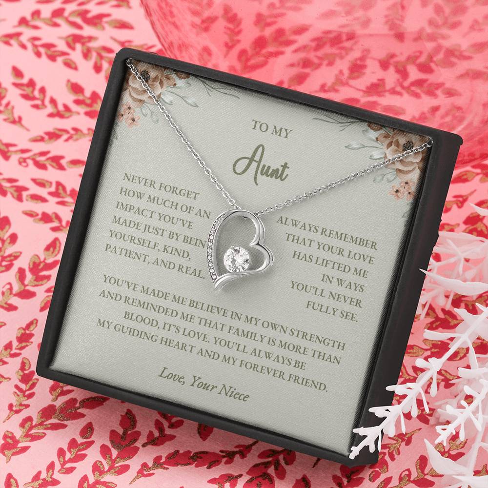 To My Aunt – Forever Love Necklace Gift from Niece - Image 3