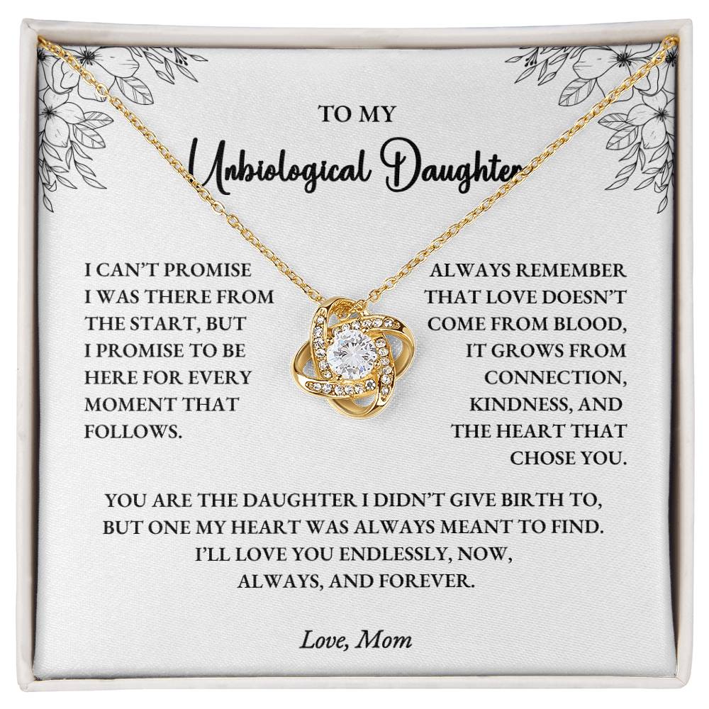 To My Unbiological Daughter – Love Knot Necklace Gift from Mom