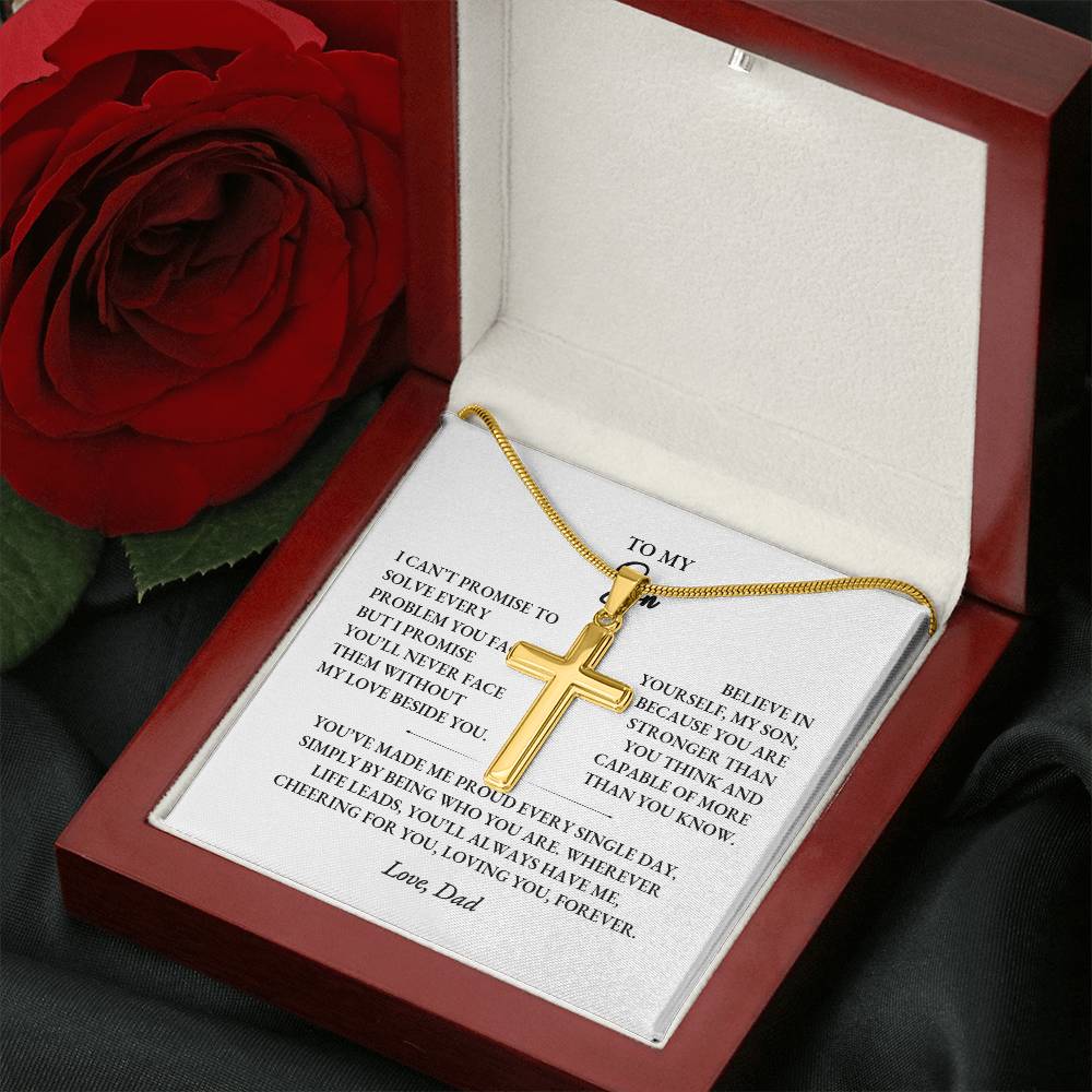 Personalized Cross Necklace Gift for Son from Dad | Custom Engraving - Image 11