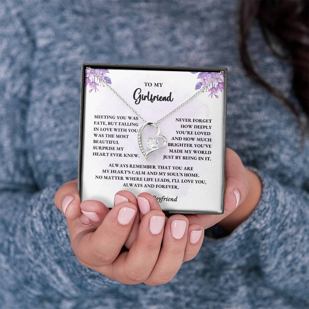 To My Girlfriend – Forever Love Necklace Gift from Boyfriend with Message Card - Image 3