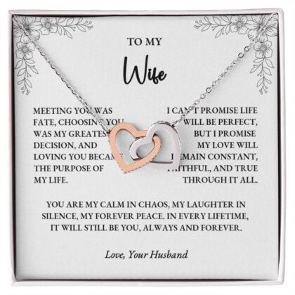 To My Wife – Interlocking Hearts Necklace Gift from Husband