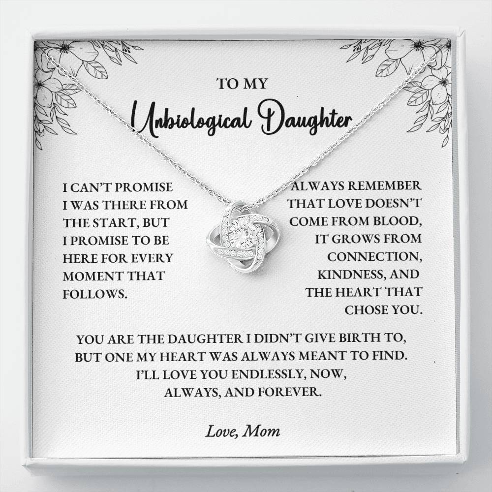 To My Unbiological Daughter – Love Knot Necklace Gift from Mom - Image 13