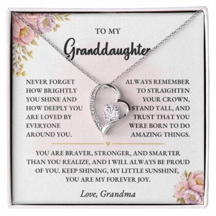 To My Granddaughter – Heartfelt Forever Love Necklace from Grandma