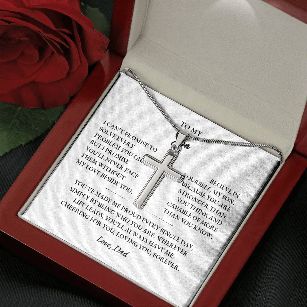 Personalized Cross Necklace Gift for Son from Dad | Custom Engraving - Image 4
