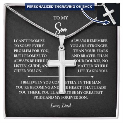 Personalized Cross Necklace Gift for Son from Dad